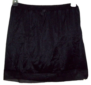 BLACK Tricot SLIP & PANTY COMBO - SHEER HEM * 28-42 Waist * Slip Length 18" - Picture 1 of 3