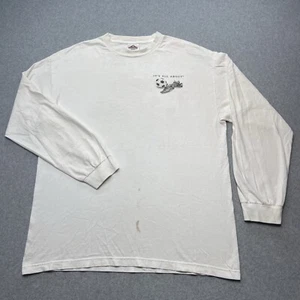 Vintage Y2K Soccer White Long Sleeve Tshirt Size XL Distressed - Picture 1 of 10