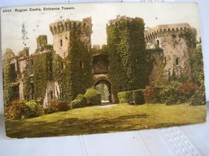 Torres de entrada al castillo de Ragian Gales Reino Unido 1908 postal de colección publicada - Imagen 1 de 2