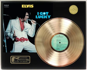 Elvis Presley - I Got Lucky Gold LP Record Plaque Display - Picture 1 of 3