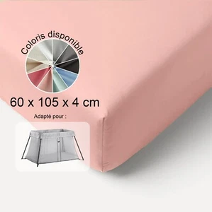 60x105 DRAP HOUSSE coton pour lit parapluie babybjorn - Picture 1 of 19