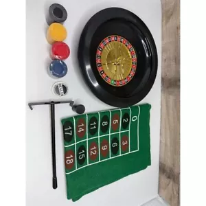 Las Vegas Style Roulette Wheel Game Set Casino Gambling 2+ Players - Picture 1 of 5
