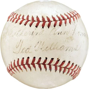 Ted Williams Autographed 1940's American League Baseball "Catherine" JSA Y33835 - Picture 1 of 9