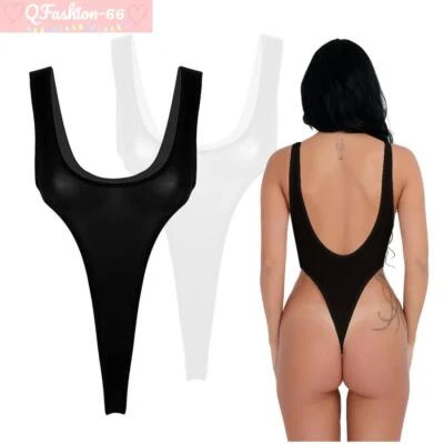 Sexy Women Sheer Lingerie High Cut Leotard Tops Bodysuit Thong Monokini Swimwear - Изображение 1 из 4