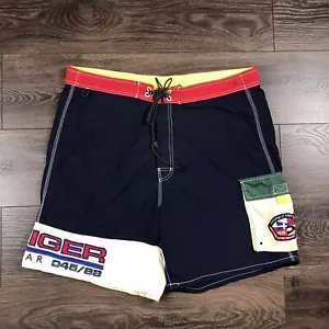 Tommy Hilfiger authentische Segelausrüstung Herren 1988 Vintage Badekoffershorts Gr. L - Bild 1 von 13