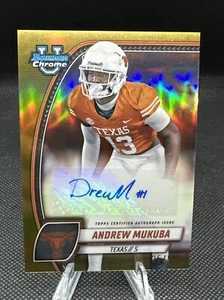 2024 Bowman Chrome U Prospect Auto Gold 35/55 #PA-AMU Andrew Mukuba - Picture 1 of 2