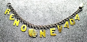 VINTAGE 1950'S RENO NEVADA INDIAN CHARM BRACELET - Picture 1 of 4