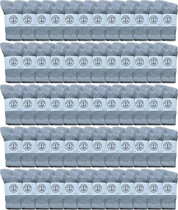 60 PK of Yacht & Smith Kids Boys Premium Cotton Crew Socks Gray 4-6 - Picture 1 of 5