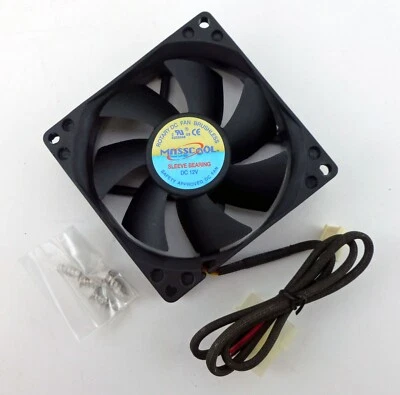 Mnsscool 80mm Cooling Fan 3-Pin Motherboard & 4-Pin PSU Connector FD08025S1M3/4 - Image 1 of 4
