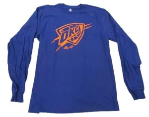 New OKC Oklahoma City Thunder Mens Size L Large Blue Adidas Long Sleeve Shirt - Picture 1 of 5