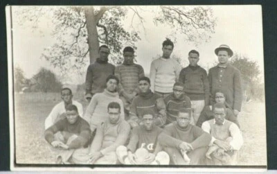 SCARCE 1904-18 African American Football Team AZO Real Photo Postcard, EX  - Image 1 of 3