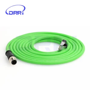 Câble blindé Ethernet étanche M12 4 broches code D mâle vers RJ45 - longueur personnalisée - Photo 1/5