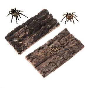 2Pcs Reptile Decorations Bark Platform Cork Background Habitat Tank Animal Log - Picture 1 of 10