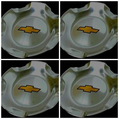 4Pc Chavy Wheel Center Cap SILVERADO TAHOE SUBURBAN AVALANCHE 2007-2013 POLISHED - Image 1 of 3