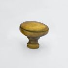 Antique Unlacquered Solid Brass Oval Egg Knob with Backplate