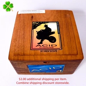 Acid Kuba Maduro Empty Wood Cigar Box 7.25" x 7.25" x 4.25" - Picture 1 of 12