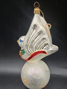 Kurt Adler Peace On Earth Dove Polonaise Glass Ornament - Picture 1 of 10