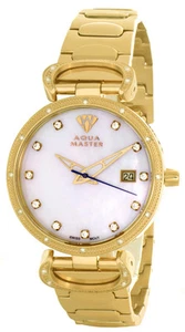 Aqua Master Womens Pearl Dial Gold Tone Stainless Steel Bracelet Watch W#359_7 - Picture 1 of 2