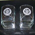 2 THE WHO Band Etched Bar Rocks Drinking Glass Lot Pete Townshend Roger Daltrey
