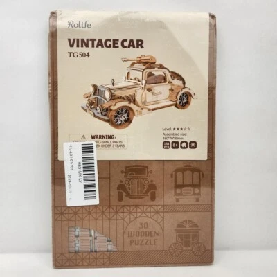 Rolife Vintage Car DIY 3D Wooden Puzzle Model Building Kit - Image 1 of 4
