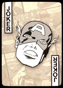 Tarjetas de póker Marvel Capitán América 2013 tiro en la cabeza blanco y negro inglés #JOKER - Imagen 1 de 2