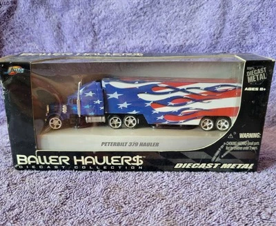 Jada Toys Baller Haulers Peterbilt Semi 379 bandera estadounidense 1:64 nuevo en caja 2005 Foto 1 de 4