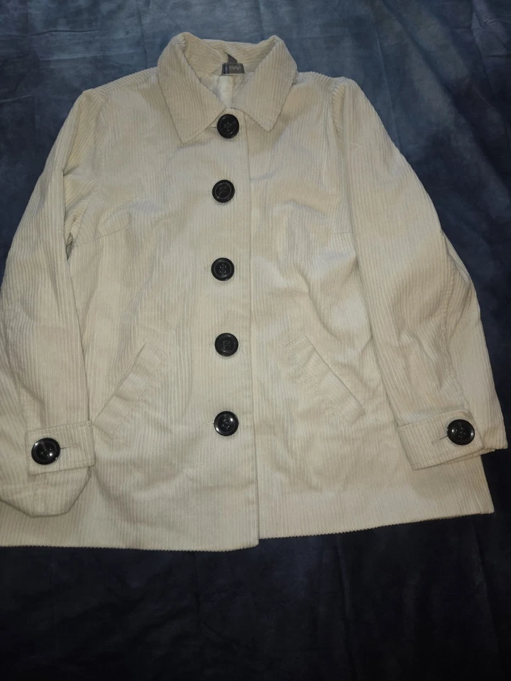 女式 Off White Cordoroy 夹克,尺寸 L — 第 1/1 张图片