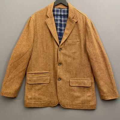 Territory Ahead Sport Coat Mens XL Golden Brown Herringbone Wool Blend Blazer - Image 1 of 4