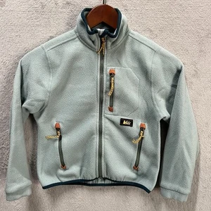 Pale Green REI Kids Fleece Long Sleeve Size M 10-12 Zip Closure Jacket - Picture 1 of 14