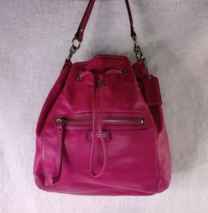 Coach Daisy Kordelzug Crossbody Schulter Bucket Bag Handtasche Fuchsia Pink Siehe Bilder - Bild 1 von 16