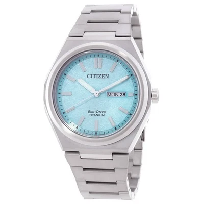 Citizen Zenshin Eco-Drive Turquoise Dial Men's Watch AW0130-85M - Image 1 of 3