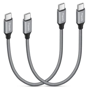 USB C to USB C Cable 1ft, 2-Pack 60W USBC to USBC Cord, Type C to C Charger C... - Photo 1 sur 7