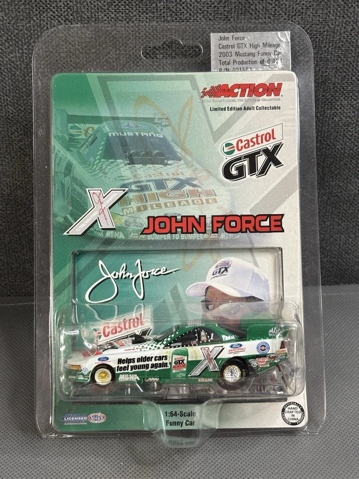 John Force 2003 嘉实多高里程滑稽汽车 1/64 动作压铸 — 第 1/1 张图片