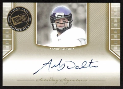 2011 Press Pass Legends Saturday Signatures Andy Dalton #SS-AD Rookie TCU Foto 1 de 2