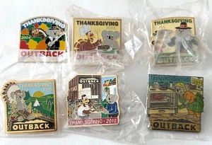 Set Of 6 Outback Steakhouse Thanksgiving Pins 2004-2011 Collectible Koala - Picture 1 of 5