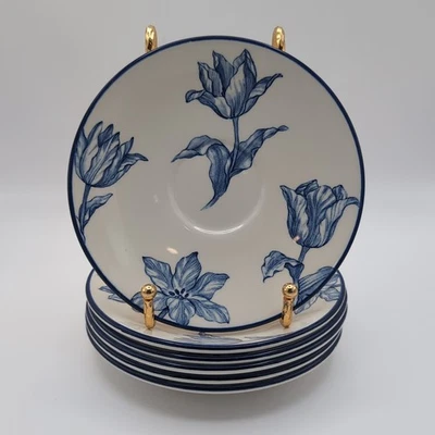 Conjunto de 6 pires de tulipa azul Royal Stafford, 6” feitos na Inglaterra  - Imagem 1 de 4