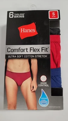 Bikini Hanes para hombre sin etiquetas cómodo ajuste flexible teñido mezcla de algodón 6 pares Foto 1 de 3