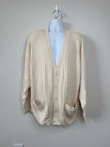 Vtg Tosani Men’s Cable Knit Cardigan Sweater Sz XXL Made In Canada Dadcore Retro - Picture 1 of 9