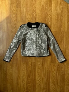 Chaqueta de lentejuelas plateadas para niñas ZADIG & VOLTAIRE talla 10-138 - Imagen 1 de 13