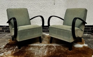 Pair Of Halabala Art Deco armchair model H227 cheaper 4 re-cover UK Dealer π¬π§ - Picture 1 of 13