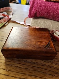 Caja forrada de terciopelo de madera náutica - vacía - Imagen 1 de 7