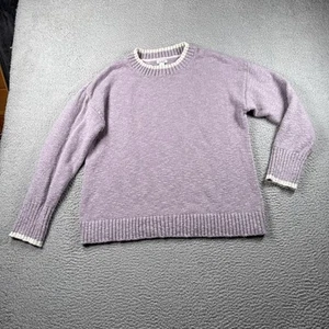 LL Bean Sweater Womens XL Cotton Ragg Pullover Long Sleeve Crew Neck Purple - Picture 1 of 15