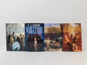 4 HB Novels by C.J. Cherryh FOREIGNER verse VISITOR,PROTECTOR,INTRUDER,BETRAYER - Picture 1 of 13