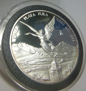 México Libertad 2002 1 oz plata .999 prueba - en cápsula original - Imagen 1 de 4