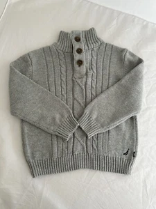Nautica Boys Gray Cable Knit Sweater Size 4T - Picture 1 of 6