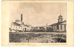 CAMBRIDGE, MARYLAND B C & A WHARF 1909 VAPOR POSTAL CON CABALLOS/CARRUAJES - Imagen 1 de 2
