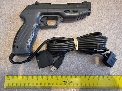 SONY PLAYSTATION 1 2 PS1 PS2 LIGHT GUN PISTOL BLASTER GAME CONTROL Black G-Con - Image 1 of 2