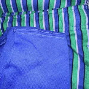 Am. Juego de pijamas de algodón grande y alto para hombre Essentials a rayas azules y verdes 5XL LS - Imagen 1 de 7