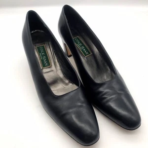 Cole Haan Vintage Leather Career Pumps Heels Shoes Navy Blue 9 AA - Picture 1 of 8