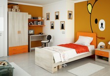 Cameretta completa ragazzi Armadio scrittoio comodino e letto singolo piazza